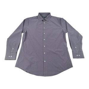 Mizzen Main Shirt Mens XL Purple Gray Plaid Check Leeward Collection Trim Fit